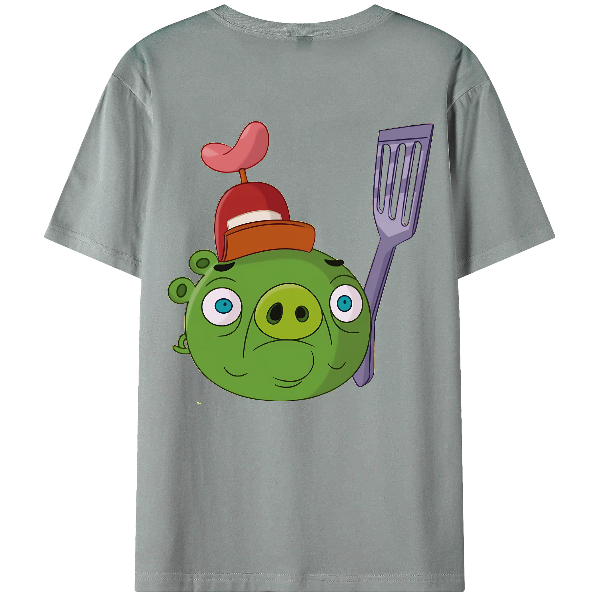 （画像用） Angry Birds アングリーバード 綿100％ メンズ半袖Tシャツ（バックプリント） 通気性